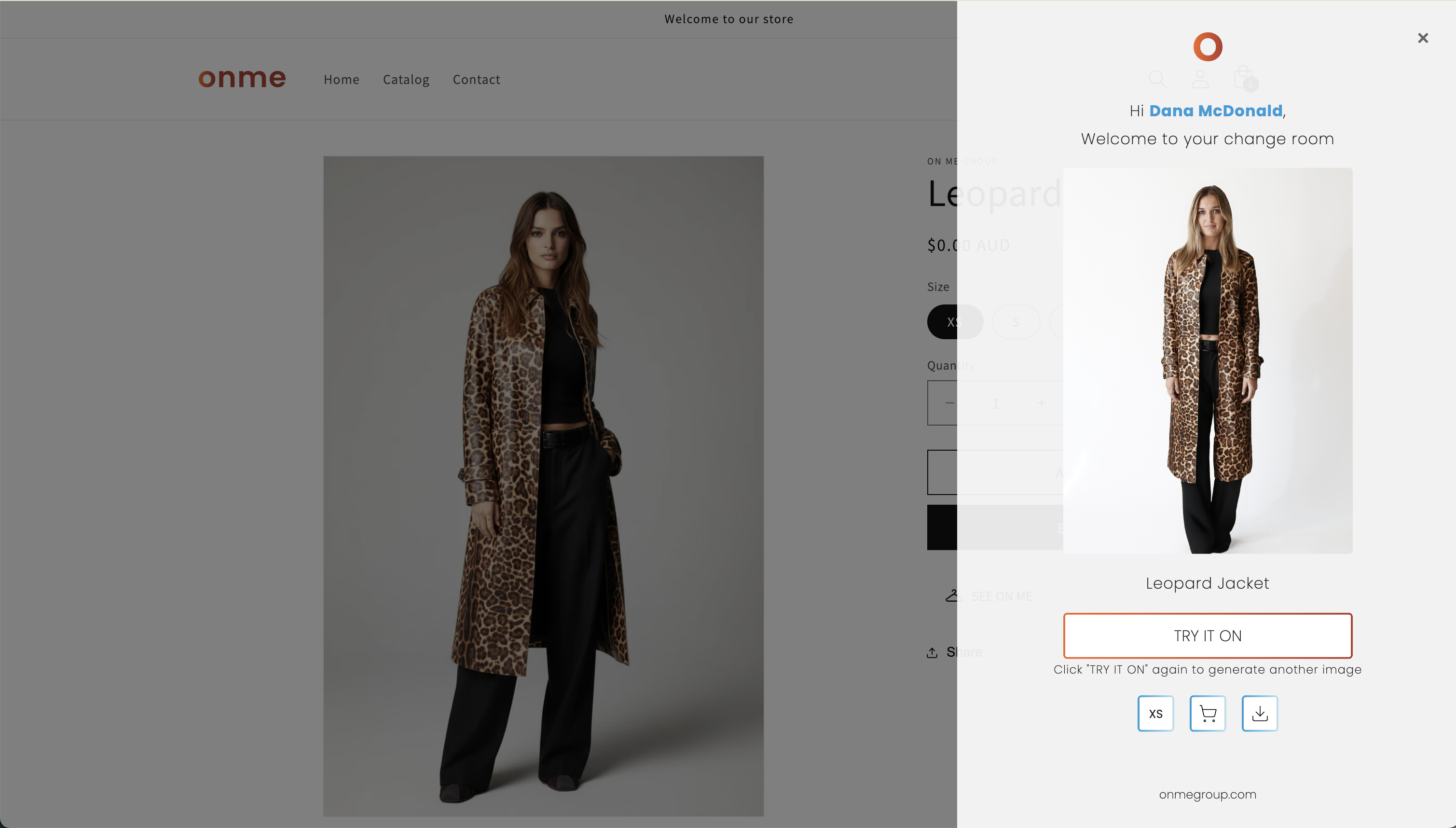 Virtual try-on result on desktop